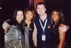 Me backstage at RASS 2002 with the Honeyz. They forced me to have the photo taken!