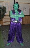 Don't be scared. It's me as the Jolly Green Giant! or maybe a pantomime Genie...