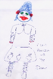 Chris Pearson as Dame Dollop in Panto. Just check out those turnips. As drawn by Daniella Sutherland