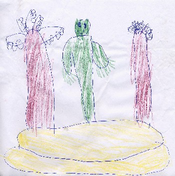 Also at the same panto performance was Holly's younger brother Harry Napier, also from Lister School, who draw this for me. Look I'm as big as a tree. Cool or what!