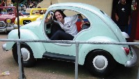BFBS' Jill Misson catches sight of her new company car in Loony Tunes Land