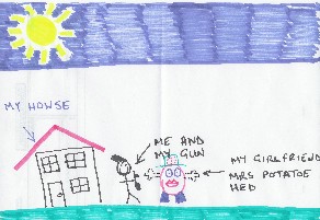 It get's more worrying however, with John's offering of this drawing on the back of an MOD Form 4 (Memo). Doesn't his girlfriend have big eyes!