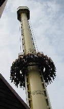 The Wild Bunch Free Fall tower in action. "Anybody going up?"